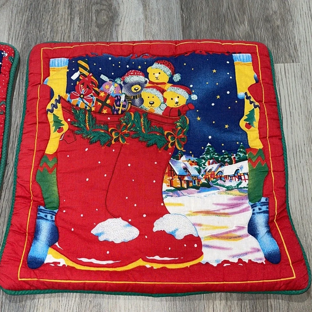 Christmas decorative pillow cases 15x15 country style set of 2